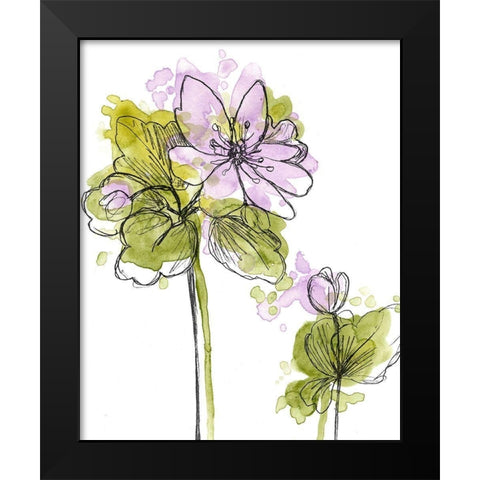 Spring Contours II Black Modern Wood Framed Art Print by Vess, June Erica