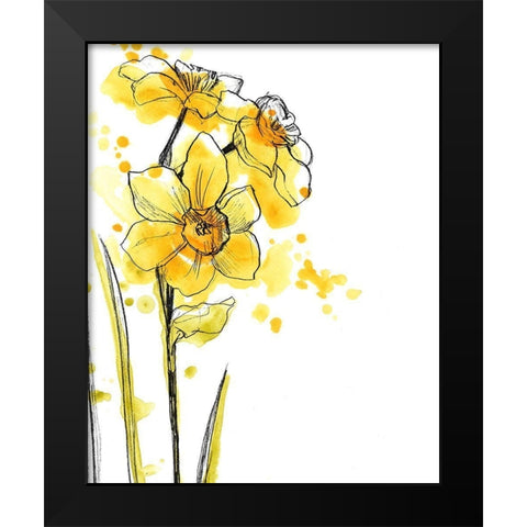 Spring Contours III Black Modern Wood Framed Art Print by Vess, June Erica