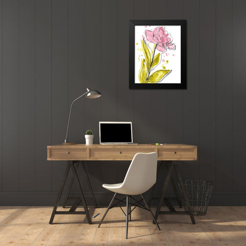Spring Contours V Black Modern Wood Framed Art Print by Vess, June Erica