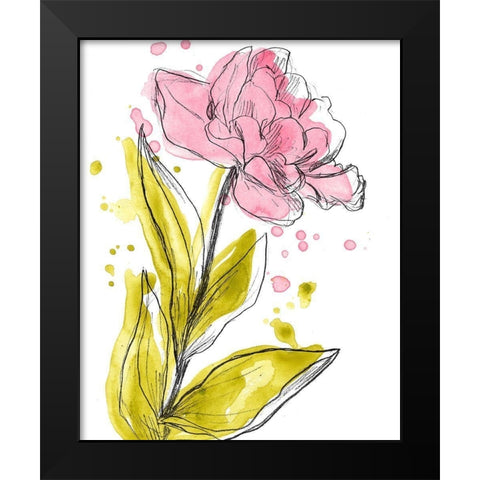 Spring Contours V Black Modern Wood Framed Art Print by Vess, June Erica