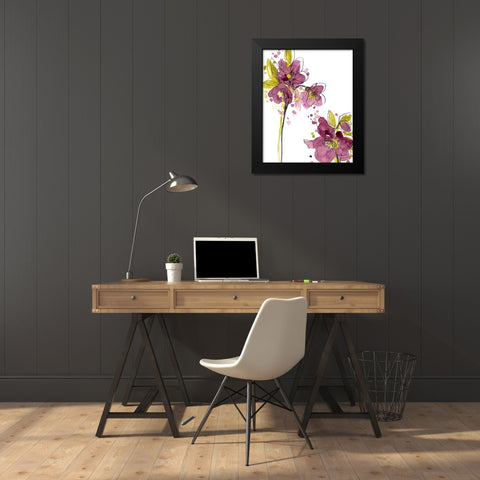 Spring Contours VI Black Modern Wood Framed Art Print by Vess, June Erica