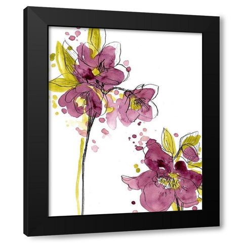 Spring Contours VI Black Modern Wood Framed Art Print with Double Matting by Vess, June Erica