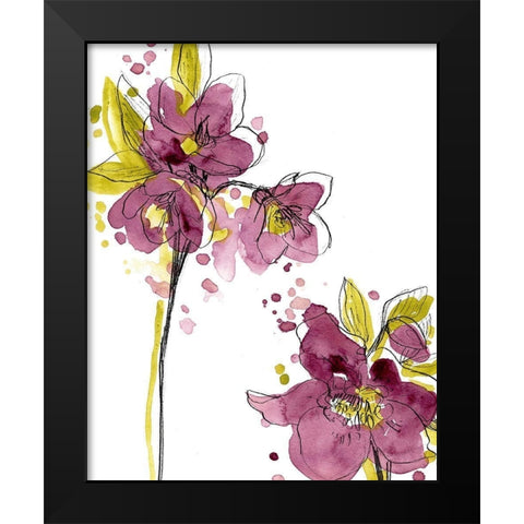 Spring Contours VI Black Modern Wood Framed Art Print by Vess, June Erica