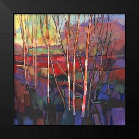 Patchwork Trees I Black Modern Wood Framed Art Print by OToole, Tim