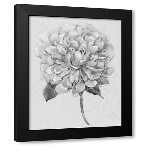Silvertone Floral I Black Modern Wood Framed Art Print by OToole, Tim