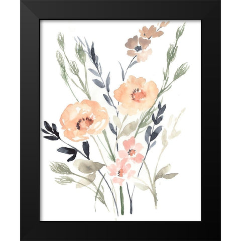 Peach and Paynes Bouquet II Black Modern Wood Framed Art Print by Goldberger, Jennifer