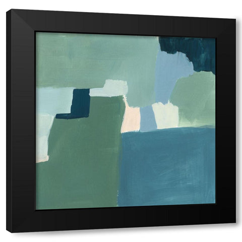 Teal and Sage I Black Modern Wood Framed Art Print with Double Matting by Barnes, Victoria