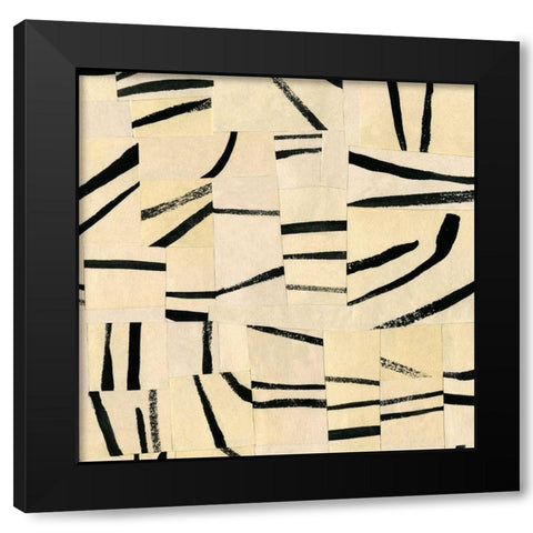 Abstract Grid II Black Modern Wood Framed Art Print with Double Matting by Caroline, Emma