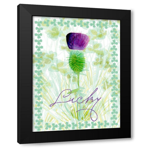 Lucky Shamrock I Black Modern Wood Framed Art Print by Ludwig, Alicia