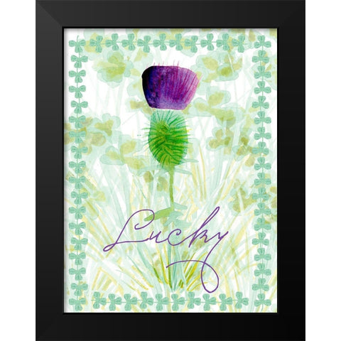 Lucky Shamrock I Black Modern Wood Framed Art Print by Ludwig, Alicia