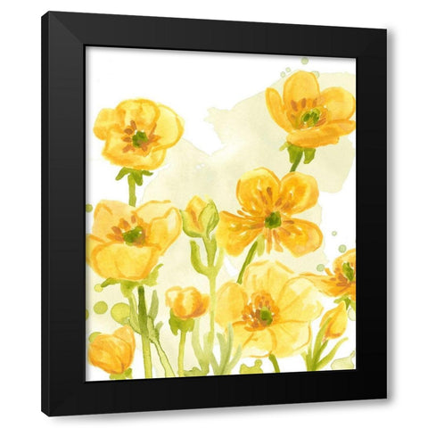 Sunshine Meadow I Black Modern Wood Framed Art Print by Vess, June Erica