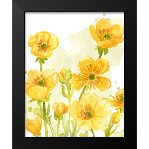 Sunshine Meadow I Black Modern Wood Framed Art Print by Vess, June Erica