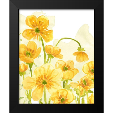 Sunshine Meadow III Black Modern Wood Framed Art Print by Vess, June Erica