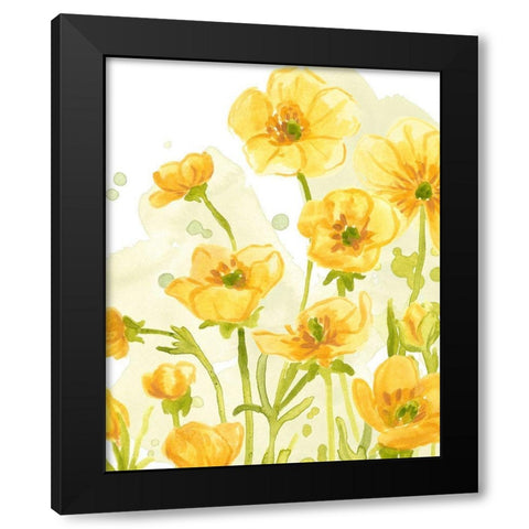 Sunshine Meadow IV Black Modern Wood Framed Art Print with Double Matting by Vess, June Erica