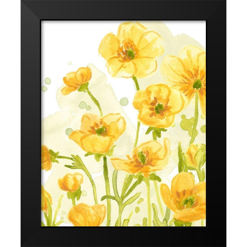 Sunshine Meadow IV Black Modern Wood Framed Art Print by Vess, June Erica