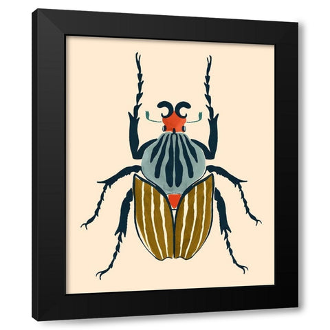 Beetle Bug I Black Modern Wood Framed Art Print with Double Matting by Barnes, Victoria