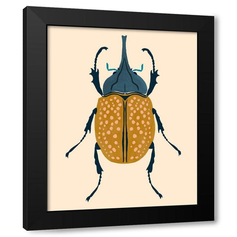 Beetle Bug II Black Modern Wood Framed Art Print by Barnes, Victoria