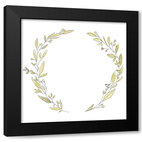 Wreath Simplicity I Black Modern Wood Framed Art Print by Warren, Annie