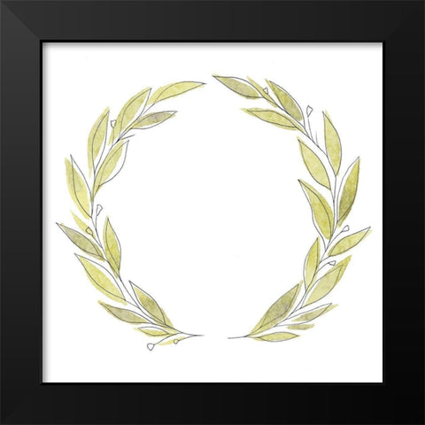 Wreath Simplicity II Black Modern Wood Framed Art Print by Warren, Annie