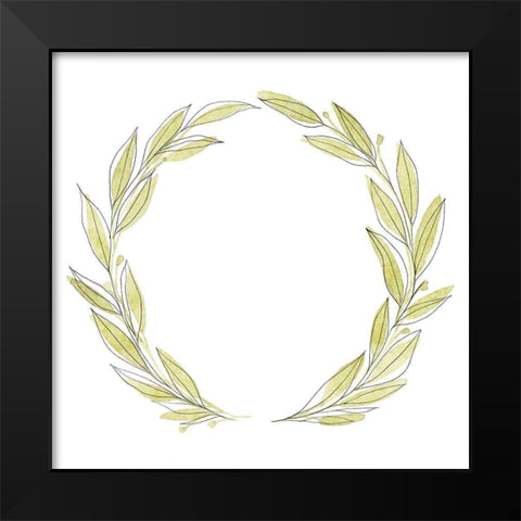 Wreath Simplicity III Black Modern Wood Framed Art Print by Warren, Annie