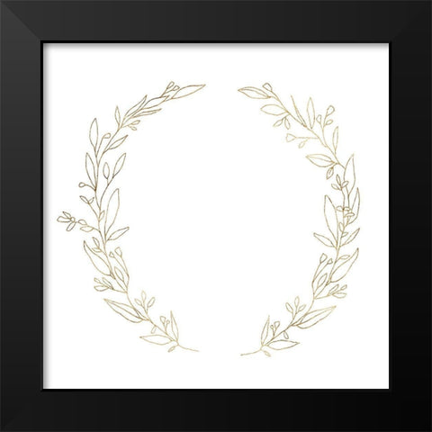 Wreath in Gold II Black Modern Wood Framed Art Print by Warren, Annie