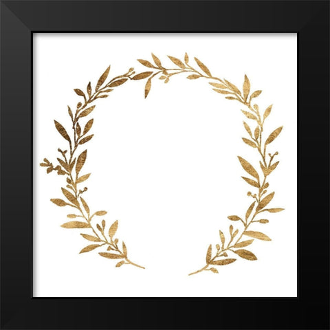 Wreath in Gold IV Black Modern Wood Framed Art Print by Warren, Annie