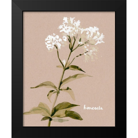 White Bonesets I Black Modern Wood Framed Art Print by Caroline, Emma