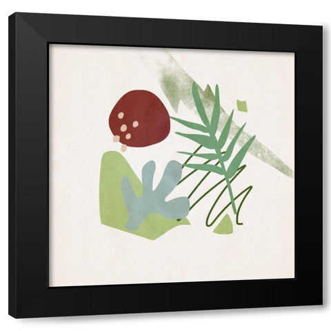 Grassland II Black Modern Wood Framed Art Print with Double Matting by Wang, Melissa