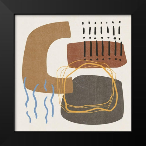 Blue Stream III Black Modern Wood Framed Art Print by Wang, Melissa