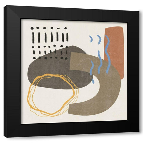 Blue Stream IV Black Modern Wood Framed Art Print with Double Matting by Wang, Melissa