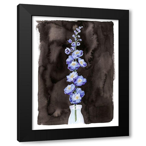 Blue Delphinium I Black Modern Wood Framed Art Print with Double Matting by Popp, Grace