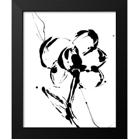 Flower Squiggle I Black Modern Wood Framed Art Print by Ashley, Erin