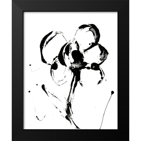 Flower Squiggle II Black Modern Wood Framed Art Print by Ashley, Erin