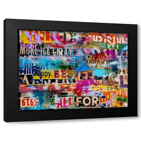 Metromix Luv I Black Modern Wood Framed Art Print with Double Matting by Ashley, Erin