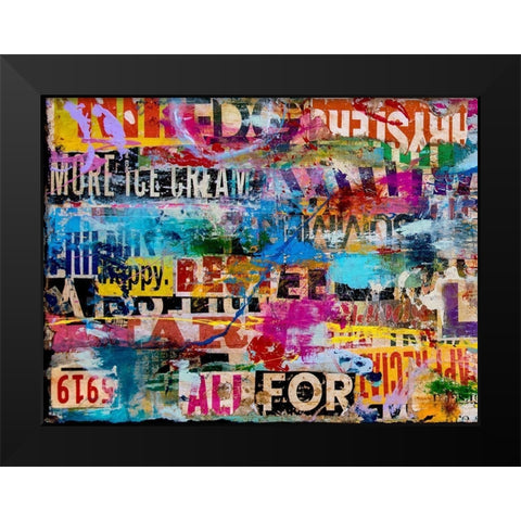 Metromix Luv I Black Modern Wood Framed Art Print by Ashley, Erin