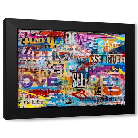 Metromix Luv II Black Modern Wood Framed Art Print by Ashley, Erin