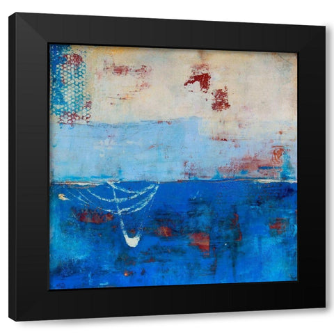 Wind Surfing Black Modern Wood Framed Art Print by Ashley, Erin