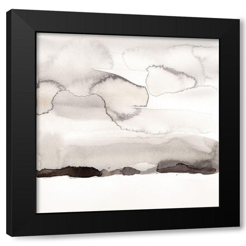 Watercolor Abstract Horizon I Black Modern Wood Framed Art Print with Double Matting by Green, Jacob