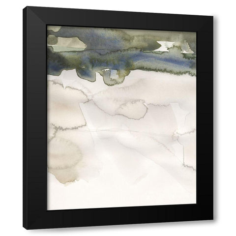 Watercolor Abstract Horizon IV Black Modern Wood Framed Art Print with Double Matting by Green, Jacob