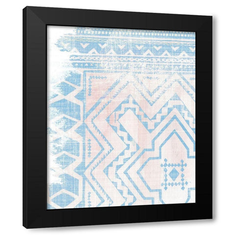 Baby Blue Textile II Black Modern Wood Framed Art Print by Wang, Melissa