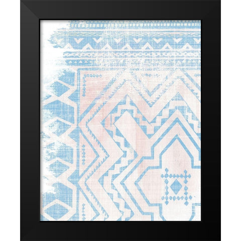 Baby Blue Textile II Black Modern Wood Framed Art Print by Wang, Melissa
