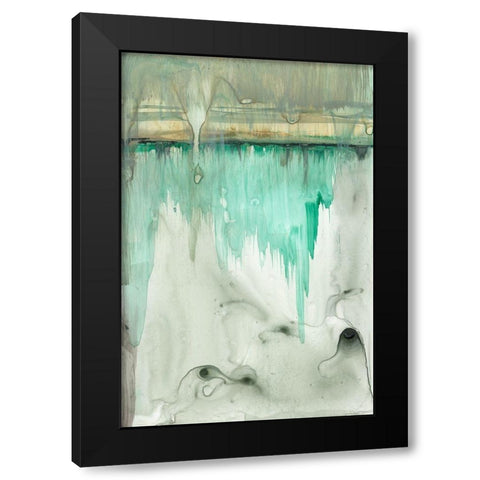 Verde Horizon I Black Modern Wood Framed Art Print with Double Matting by Goldberger, Jennifer