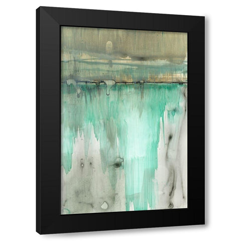 Verde Horizon II Black Modern Wood Framed Art Print with Double Matting by Goldberger, Jennifer