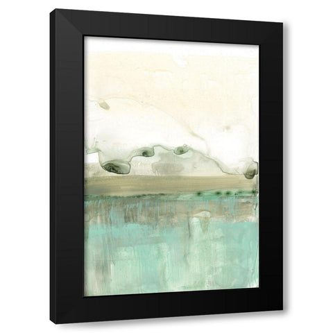 Minty Horizon I Black Modern Wood Framed Art Print with Double Matting by Goldberger, Jennifer