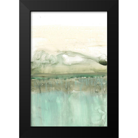 Minty Horizon II Black Modern Wood Framed Art Print by Goldberger, Jennifer