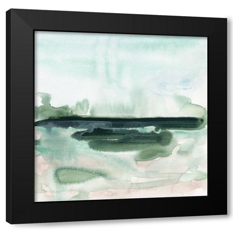 Green Coast II Black Modern Wood Framed Art Print with Double Matting by Vess, June Erica