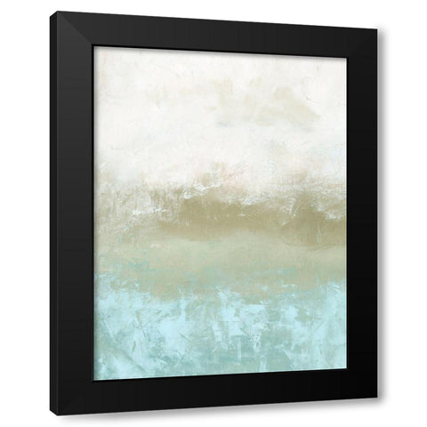 Soft Sea Green Composition I Black Modern Wood Framed Art Print by Caroline, Emma