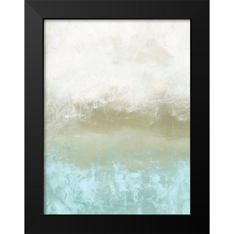 Soft Sea Green Composition I Black Modern Wood Framed Art Print by Caroline, Emma