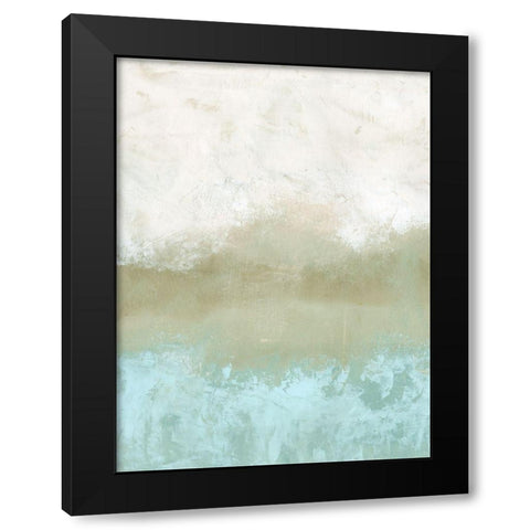 Soft Sea Green Composition II Black Modern Wood Framed Art Print by Caroline, Emma