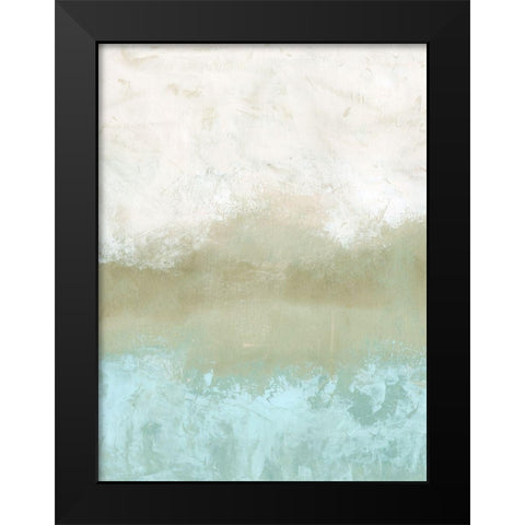 Soft Sea Green Composition II Black Modern Wood Framed Art Print by Caroline, Emma
